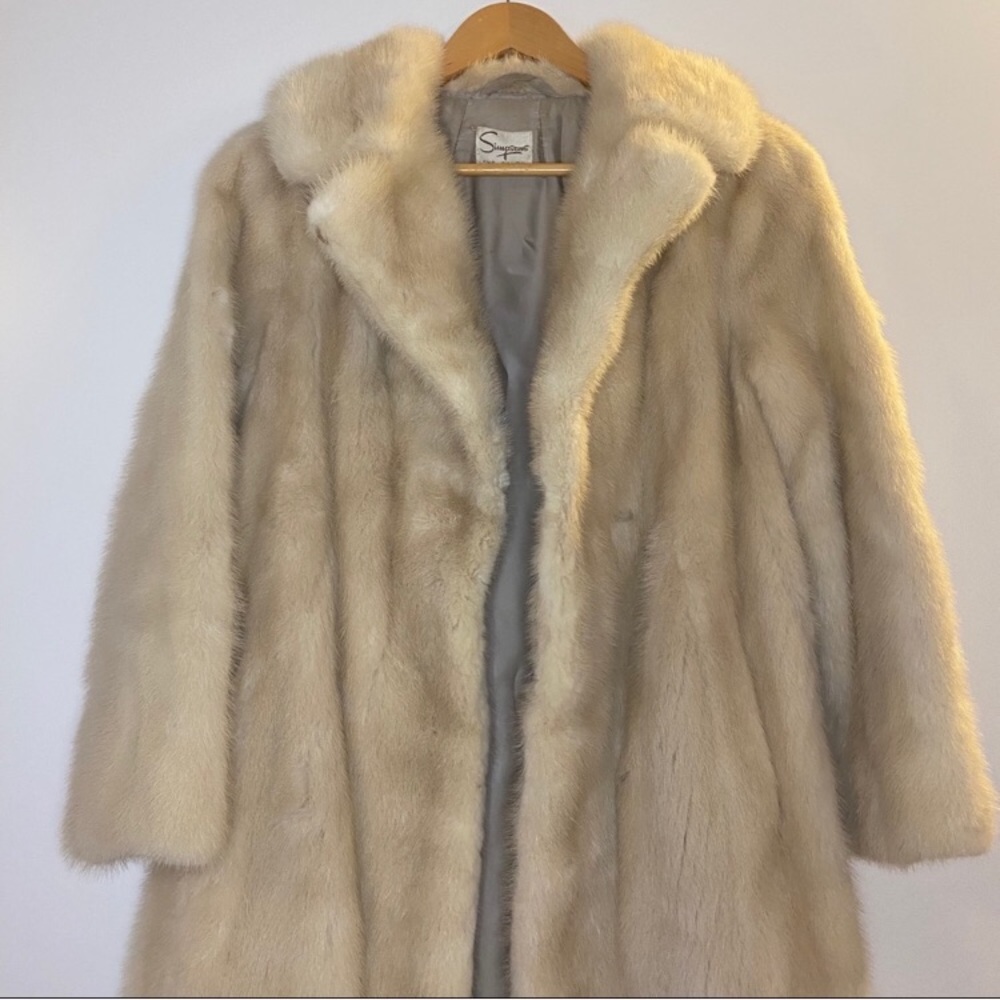 Vintage Genuine Mink Fur Long Coat XS - Picture 4 of 7